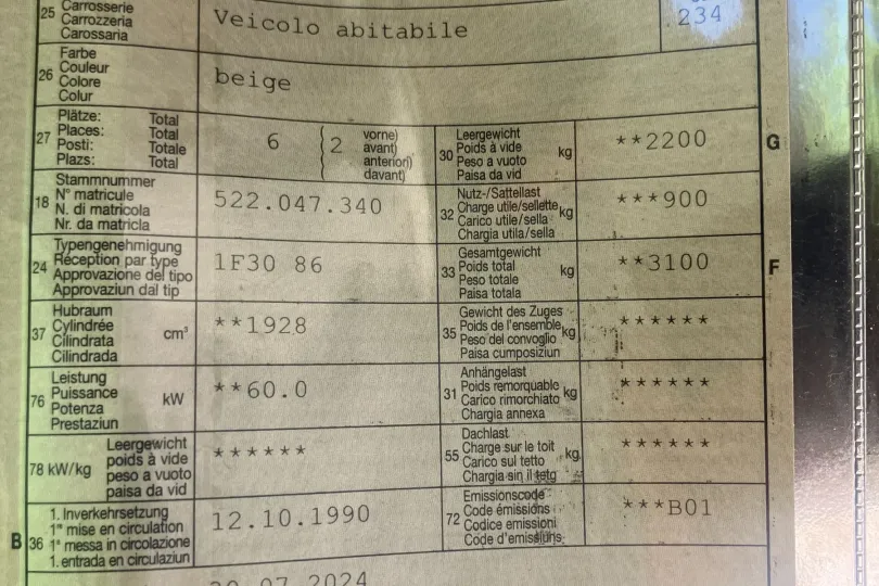 Camper Fiat Ducato 280/14, Svizzera, Biasca
