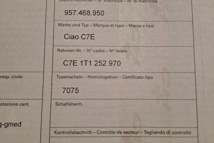 Piaggio Ciao C7E colore originale, Riva San Vitale, Svizzera