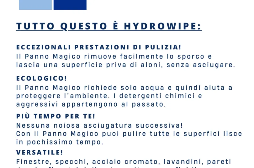 HydroWipe per Vetri Specchi Inox senza asciugare, Switzerland, Figino