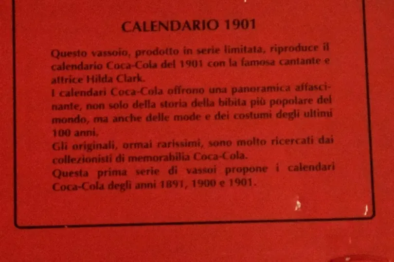 Vassoio Coca Cola Vintage Nuovo Originale, Switzerland, Bellinzona