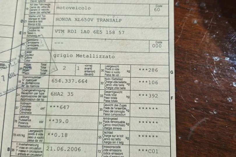 Honda Transalp XL 650 V, Usato, Svizzera, Riva San Vitale