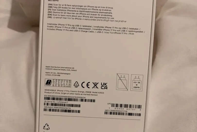 Apple iPhone 17 Pro 256GB 12GB RAM, Svizzera, Lugano