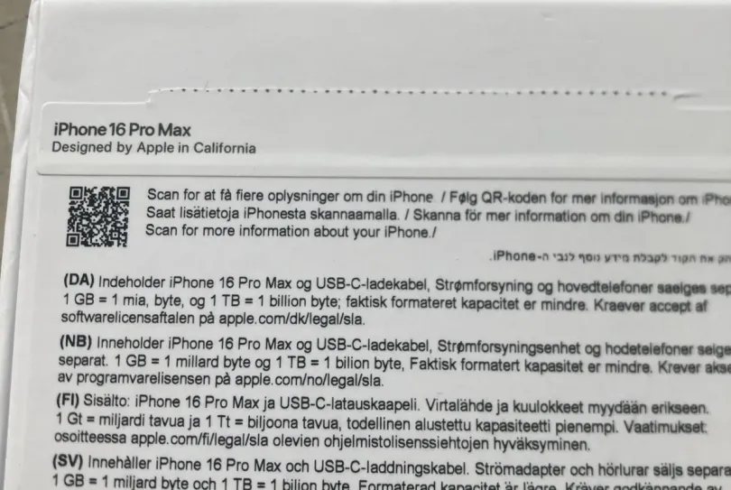 Apple iPhone 16 Pro Max 1TB 8GB RAM, Svizzera, Lugano