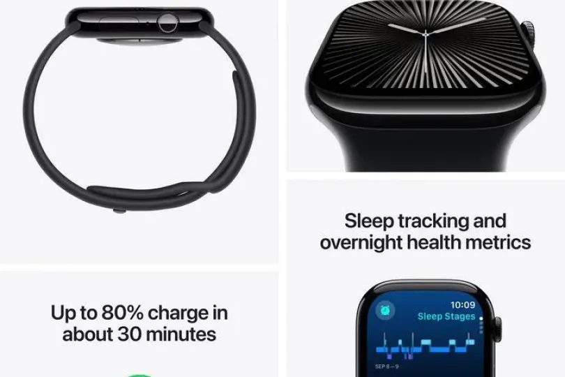 APPLE Watch Serie 10 GPS 46 Aluminium Schwarz NEU