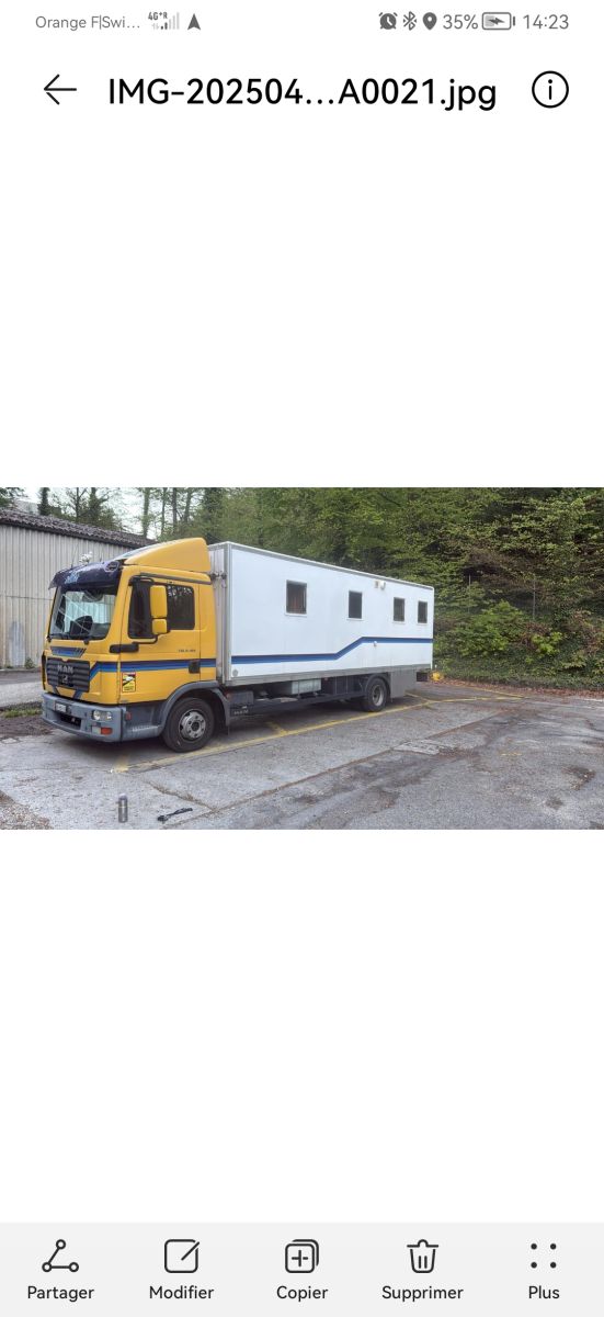Camion aménagé man 7500kg, Used, Switzerland, Ferlens