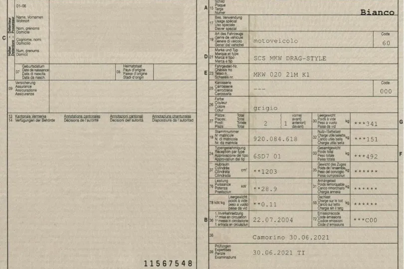 SCS MKW Drag-Style 1200, Usato, Svizzera, Camorino