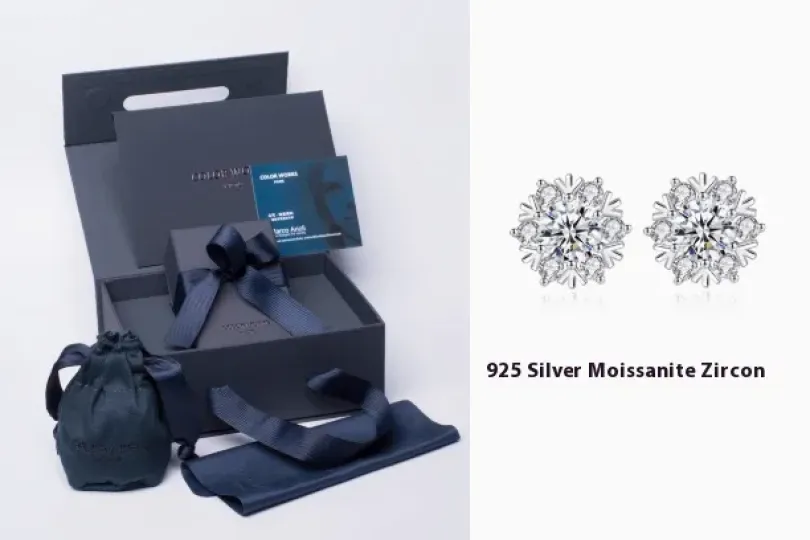 Ohrstecker aus 925er Sterling Silber 18K Platin pl, Switzerland, Schaffhausen