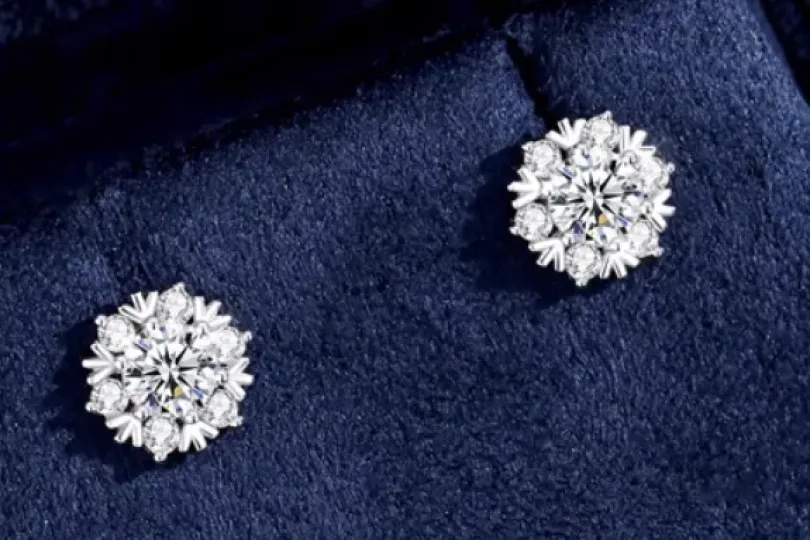 Ohrstecker aus 925er Sterling Silber 18K Platin pl, Switzerland, Schaffhausen