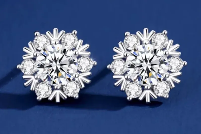 Ohrstecker aus 925er Sterling Silber 18K Platin pl, Switzerland, Schaffhausen