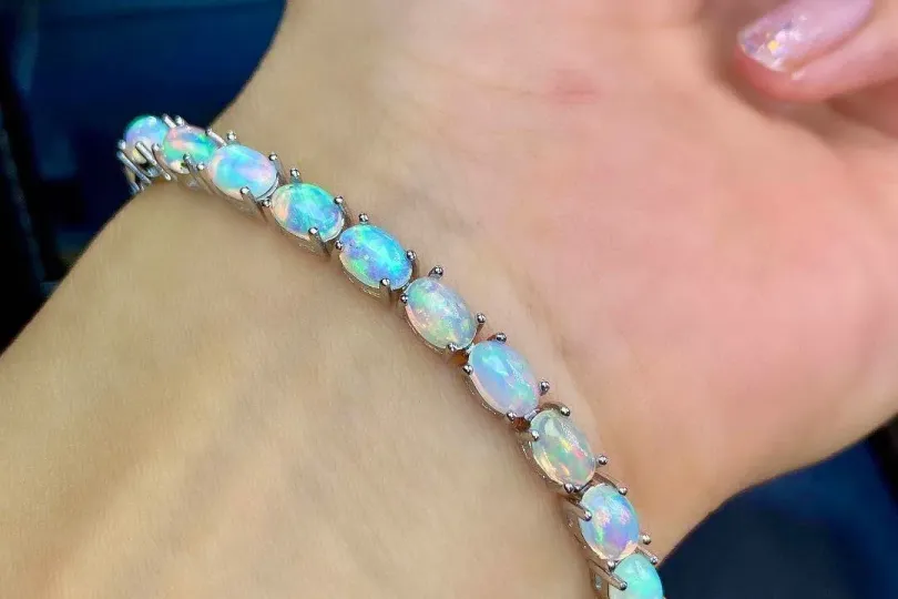 Silberarmband mit 18K Vergoldung & natürlichen, Switzerland, Schaffhausen