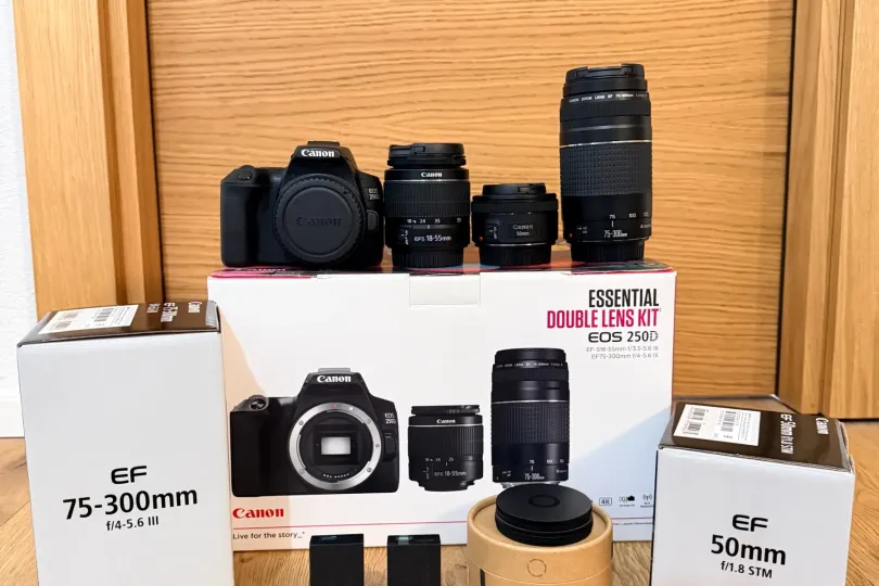 Canon 250d + objectifs + boîte originale, Svizzera, Begnins